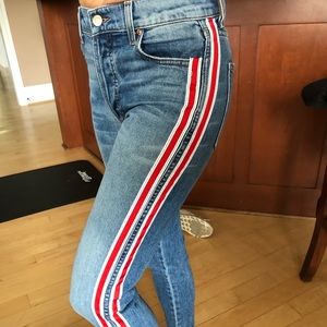 Revice denim jeans! Pinstripe down the side